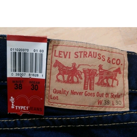 Levi's Wide Leg Real Loose Jeans Men Sz 38 Blue Denim Type 1 Vtg Y2k Skater NOS - Picture 9 of 12